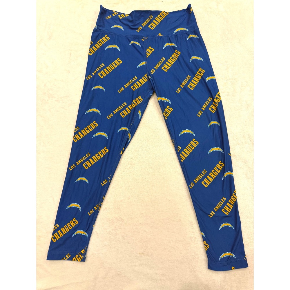 NFL Team Apparel Los Angeles Chargers Leggings Blue Yellow Womens Large L Sleep